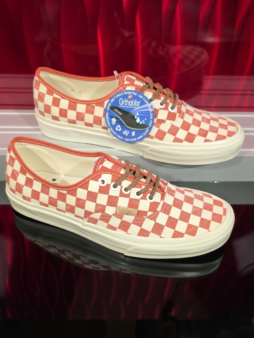 Vans Authentic CA Checkerboard Mango White Men Size 9.5 Women Size 11